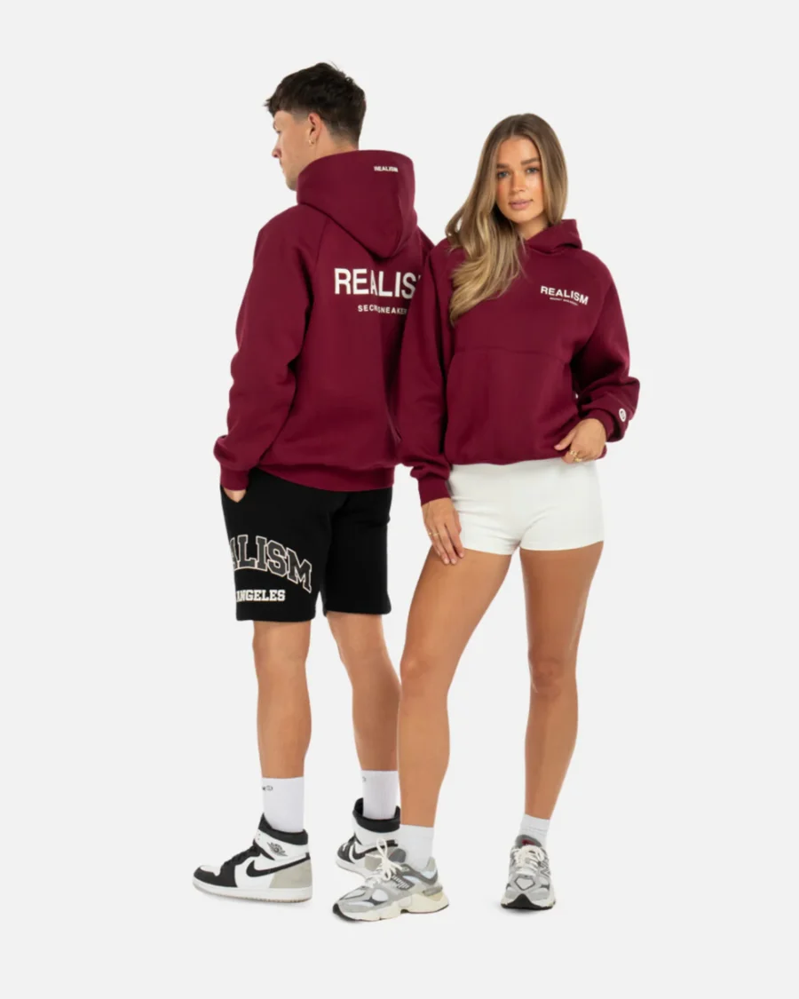 SSS REALISM BACK LOGO CARMINE RED HOODIEs - Image 2