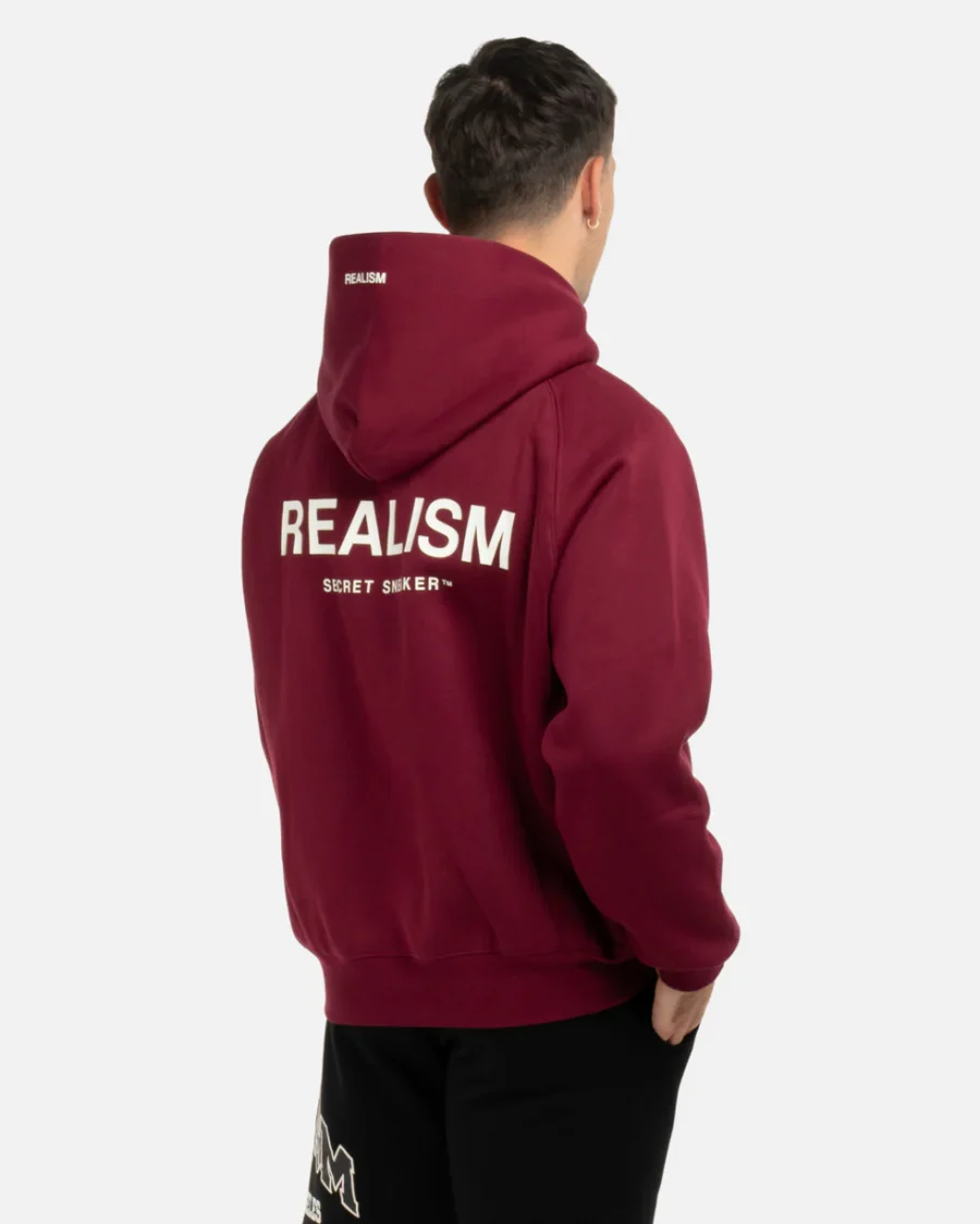 SSS REALISM BACK LOGO CARMINE RED HOODIEs - Image 3