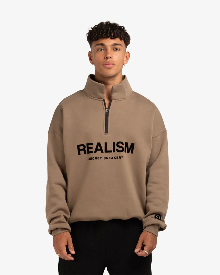 SSS REALISM IDOL HALF ZIP TAUPE SWEATERs - Image 3