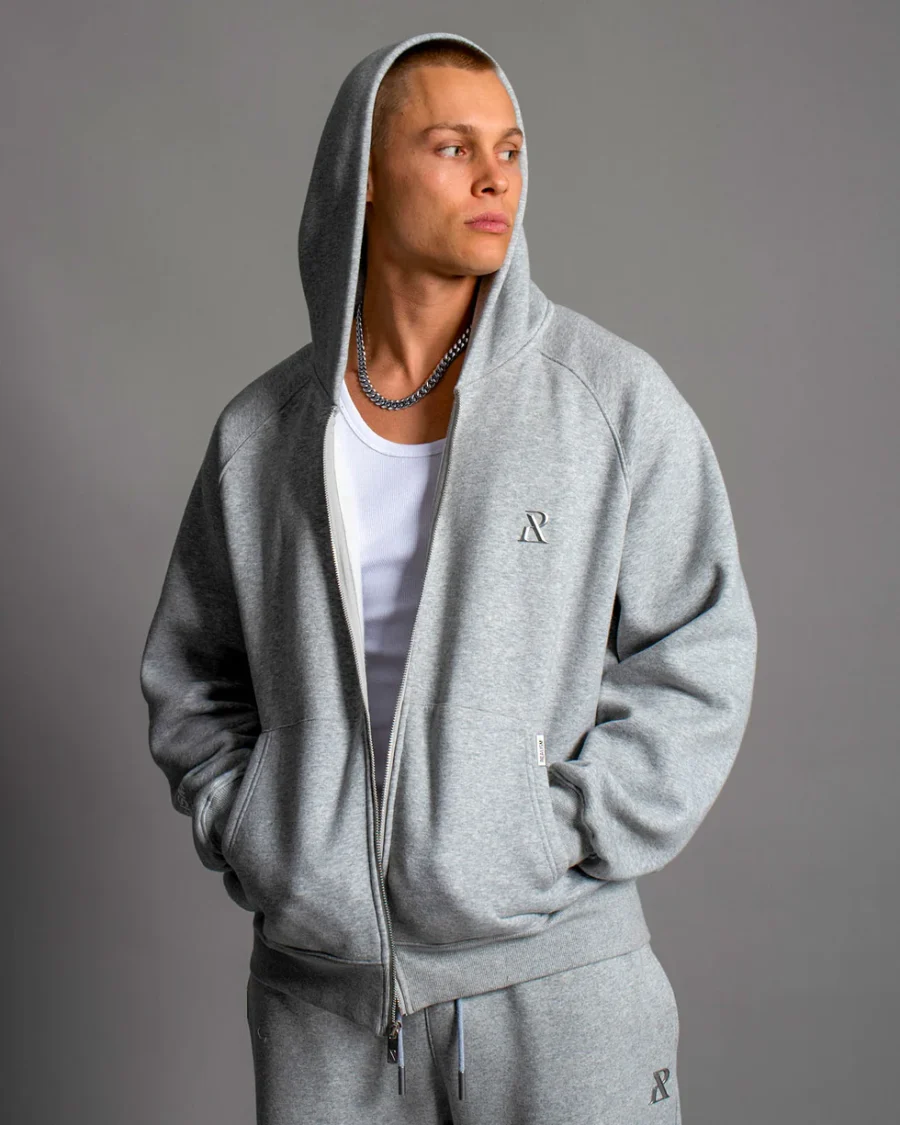 SSS REALISM RADIANT ZIP GREY MARLE HOODIEs - Image 3