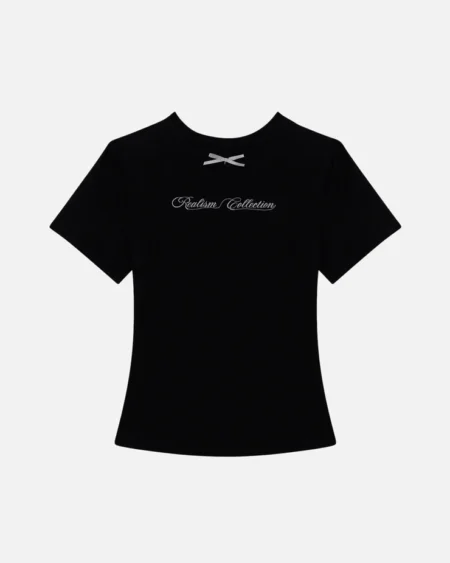 SSS REALISM SCRIPT BABY TEE BLACKs