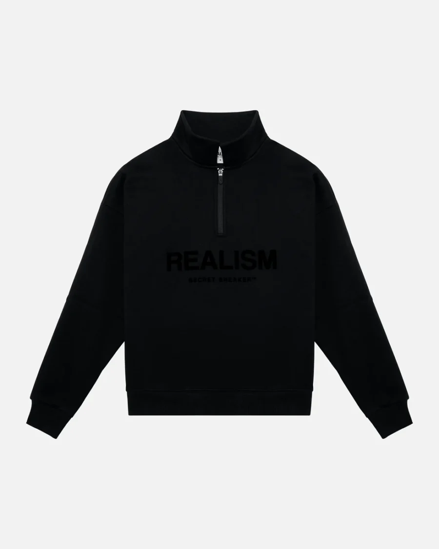 SSS REALISM IDOL HALF ZIP BLACK SWEATERs