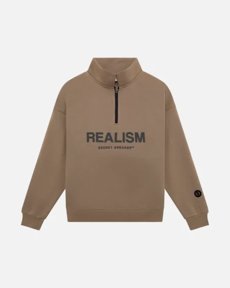 SSS REALISM IDOL HALF ZIP TAUPE SWEATERs