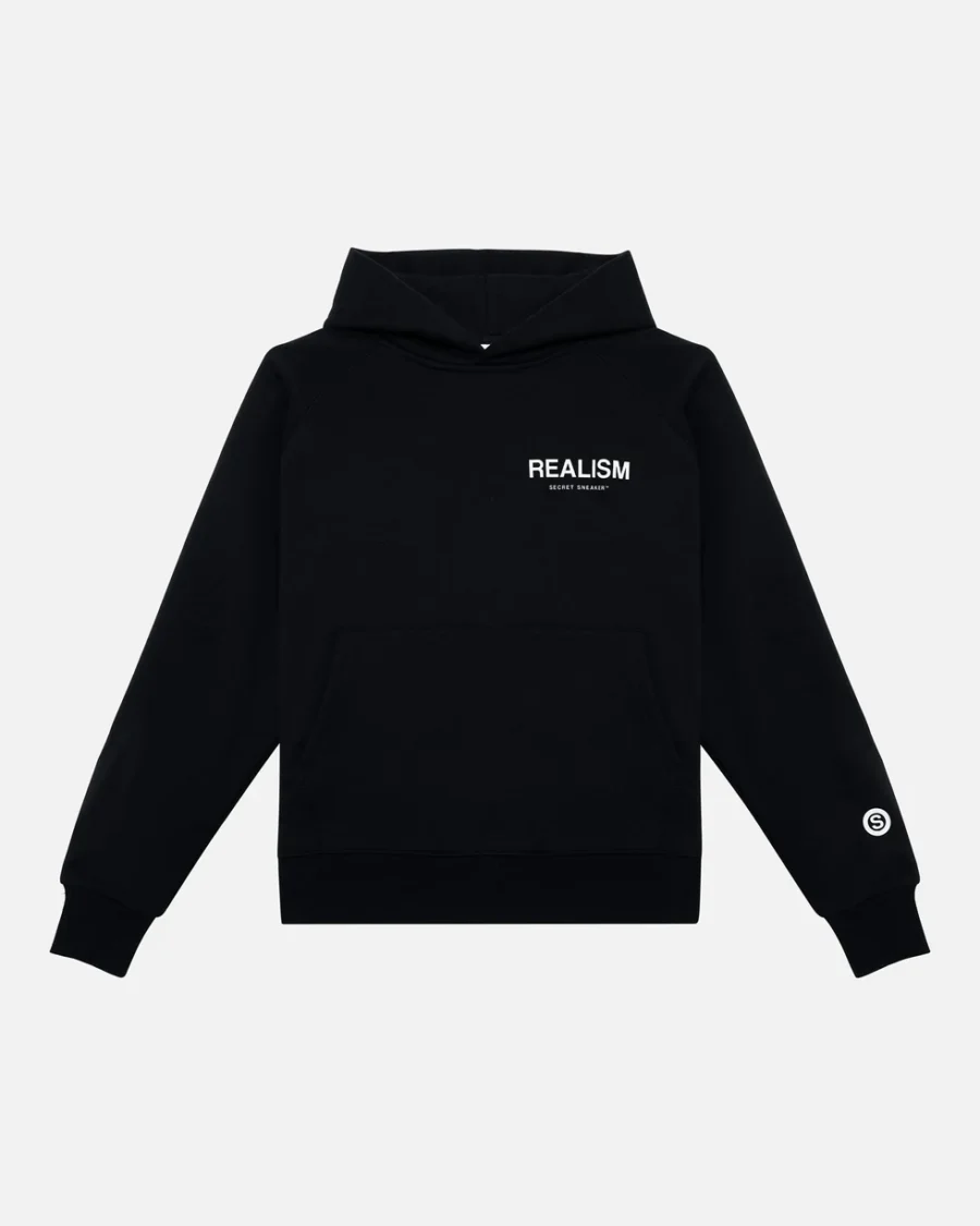 SSS REALISM BACK LOGO BLACK HOODIEs