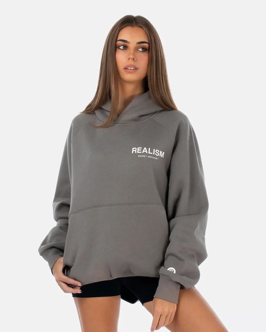 REALISM LOGO BACK HOODIE COOL GREYs - Image 2