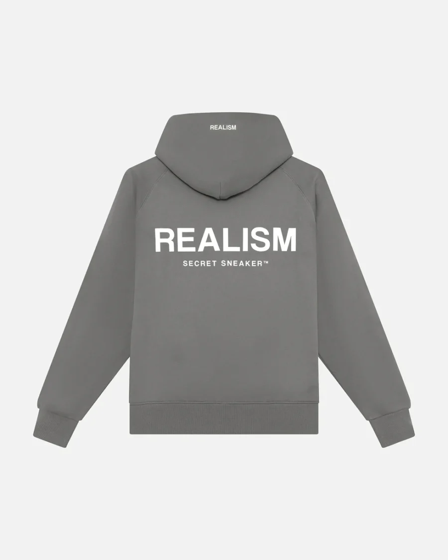 REALISM LOGO BACK HOODIE COOL GREYs - Image 4