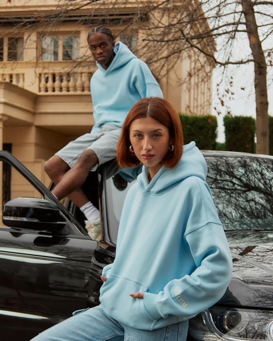 SSS REALISM COURT BOXY SKY BLUE HOODIEs - Image 3