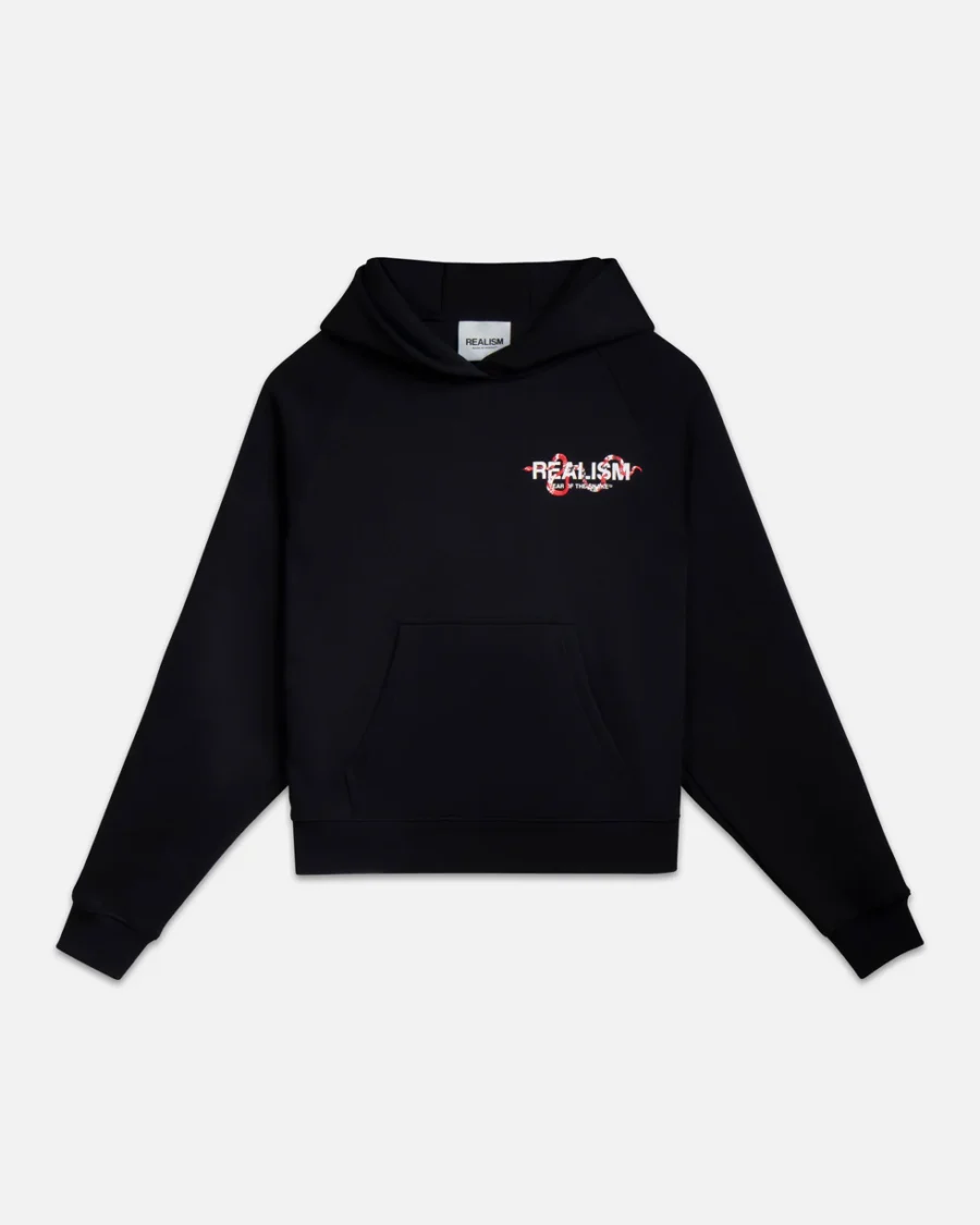 SSS REALISM SNAKE LOGO BLACK HOODIEs