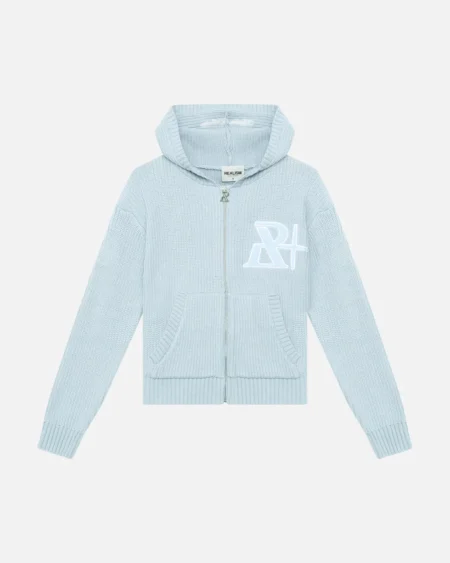 SSS REALISM VIVANT KNIT ZIP HOODIE BLUE POWDER
